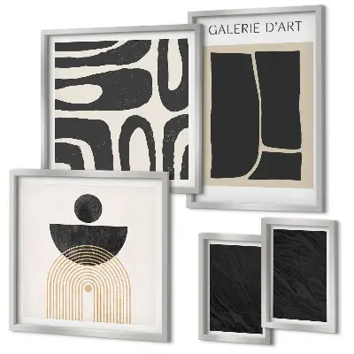 Pared galería de arte de formas abstractas de mármol