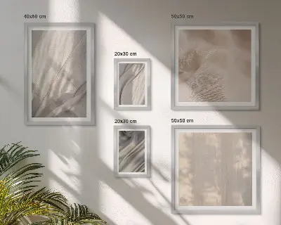 Conjunto de cuadros decorativos con telas bohemias naturales en primer plano