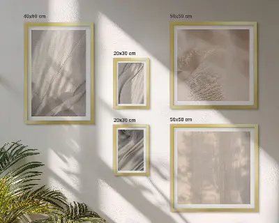 Conjunto de cuadros decorativos con telas bohemias naturales en primer plano