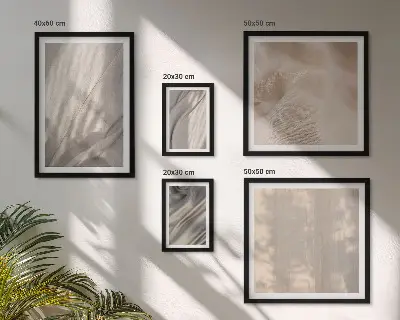 Conjunto de cuadros decorativos con telas bohemias naturales en primer plano