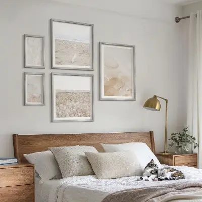 Conjunto de cuadros decorativos con texturas de moda en tonos pastel