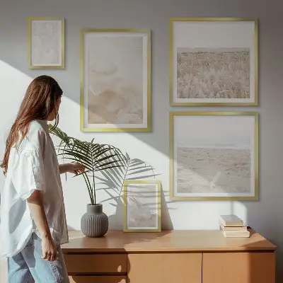 Conjunto de cuadros decorativos con texturas de moda en tonos pastel