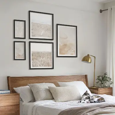 Conjunto de cuadros decorativos con texturas de moda en tonos pastel