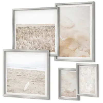 Conjunto de cuadros decorativos con texturas de moda en tonos pastel