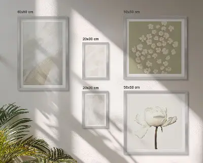 Set de 5 cuadros para salón con diseño de flores y texturas bohemias de moda