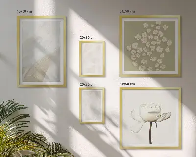 Set de 5 cuadros para salón con diseño de flores y texturas bohemias de moda