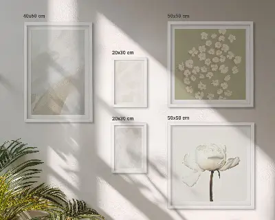 Set de 5 cuadros para salón con diseño de flores y texturas bohemias de moda