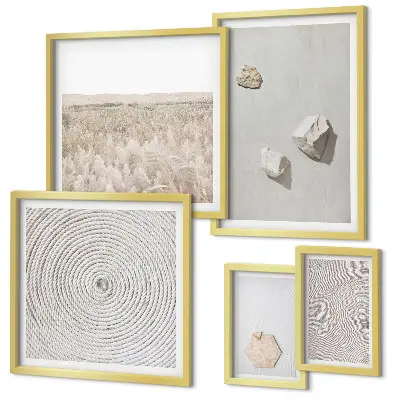 Conjunto de cuadros decorativos con texturas de arena estilo boho