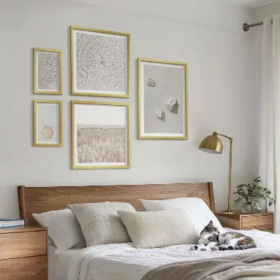Conjunto de cuadros decorativos con texturas de arena estilo boho
