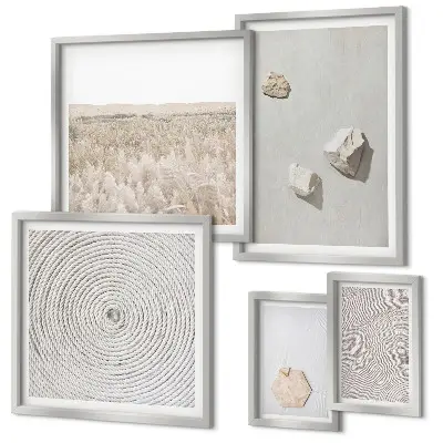 Conjunto de cuadros decorativos con texturas de arena estilo boho