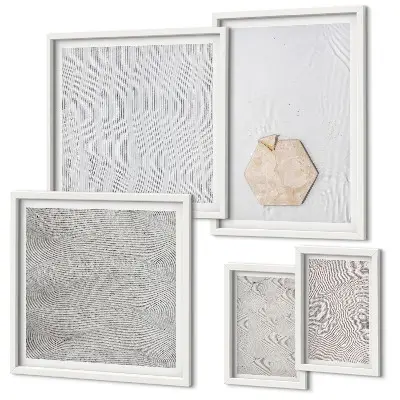 Set de 5 cuadros decorativos para salón con diseño de texturas de arena estilo boho