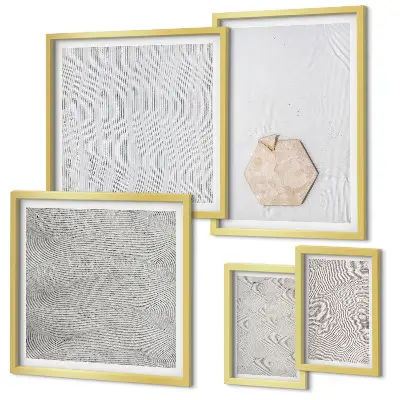 Set de 5 cuadros decorativos para salón con diseño de texturas de arena estilo boho