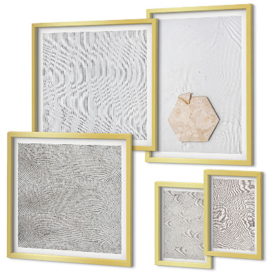 Set de 5 cuadros para salón Texturas de arena boho ligeras