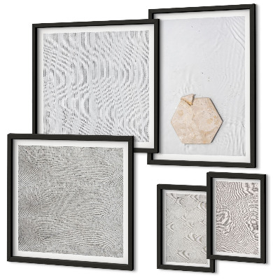 Set de 5 cuadros para salón Texturas de arena boho ligeras