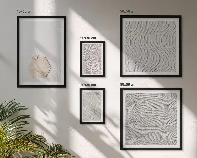 Set de 5 cuadros decorativos para salón con diseño de texturas de arena estilo boho