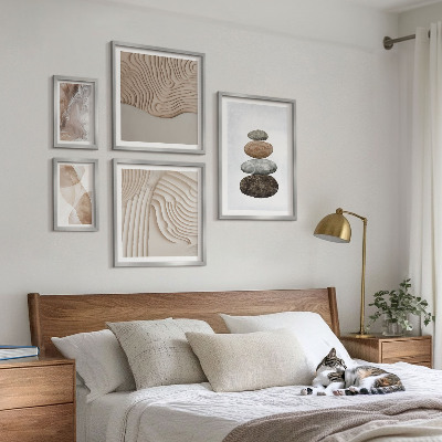 Pared galería de arte Formas abstractas en tonos pastel