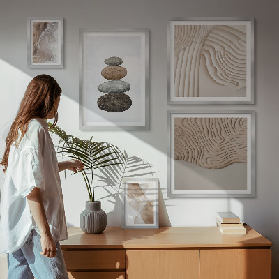 Pared galería de arte Formas abstractas en tonos pastel