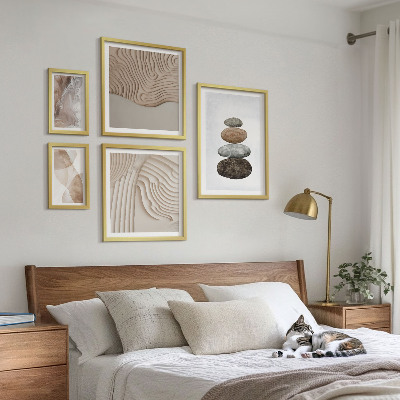 Pared galería de arte Formas abstractas en tonos pastel