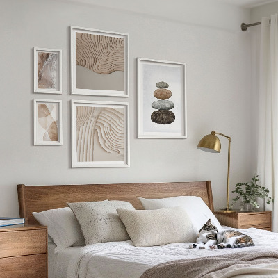 Pared galería de arte Formas abstractas en tonos pastel