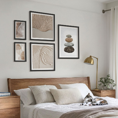 Pared galería de arte Formas abstractas en tonos pastel