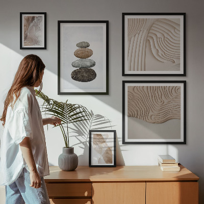 Pared galería de arte Formas abstractas en tonos pastel
