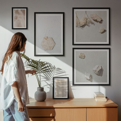 Pared galería de arte Texturas naturales de estilo bohemio sutil