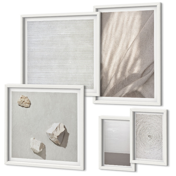 Conjunto de cuadros decorativos Delicadas texturas bohemias de la naturaleza