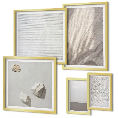 Conjunto de cuadros decorativos con delicadas texturas bohemias de la naturaleza
