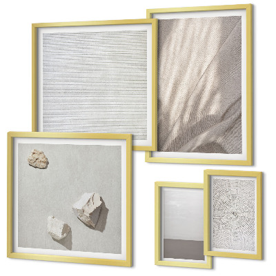 Conjunto de cuadros decorativos Delicadas texturas bohemias de la naturaleza