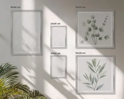 Set de 5 cuadros para salón diseño de estructura de ramitas de mármol elegante