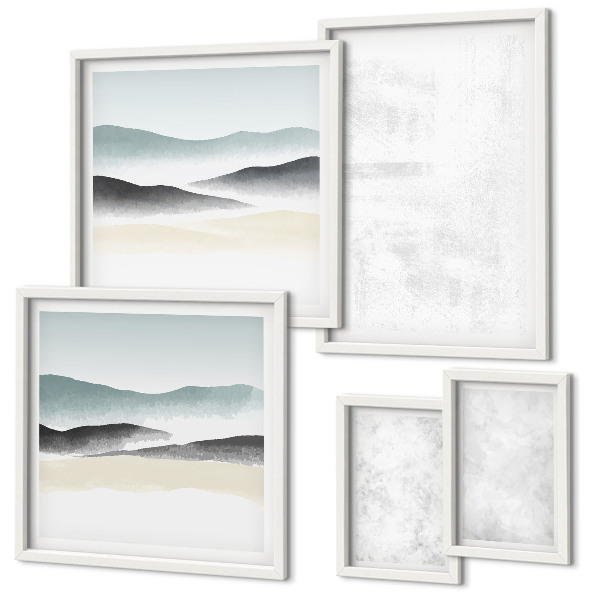 Conjunto de cuadros decorativos fondo abstracto con manchas blancas