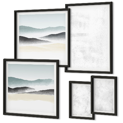 Conjunto de cuadros decorativos fondo abstracto con manchas blancas