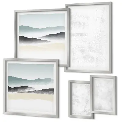 Conjunto de cuadros decorativos con fondo abstracto de manchas blancas