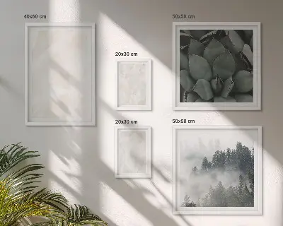 Set de 5 cuadros para salón diseño de estructuras de piedra en tonos pastel