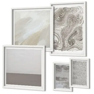 Pared galería de arte con patrones abstractos industriales