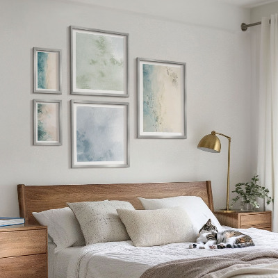 Conjunto de cuadros decorativos Acuarelas derramadas sobre lienzo minimalismo