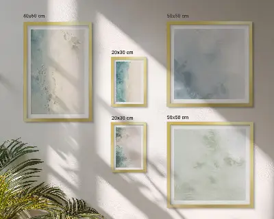 Conjunto de cuadros decorativos con diseño de acuarelas derramadas en estilo minimalista sobre lienzo