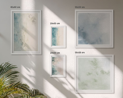 Conjunto de cuadros decorativos Acuarelas derramadas sobre lienzo minimalismo