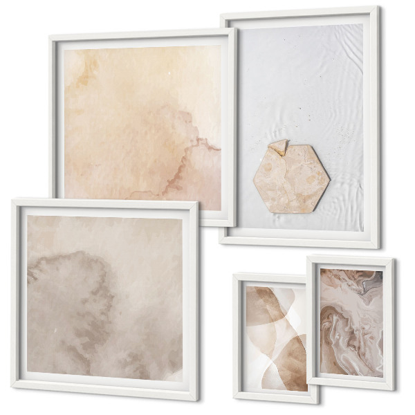 Set de 5 cuadros para salón Abstracción de la naturaleza por parte del diseñador