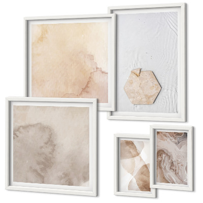 Set de 5 cuadros para salón Abstracción de la naturaleza por parte del diseñador