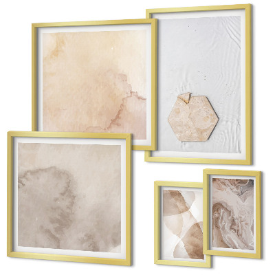 Set de 5 cuadros para salón Abstracción de la naturaleza por parte del diseñador