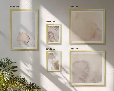 Set de 5 cuadros para salón de diseño con temática de abstracción de la naturaleza