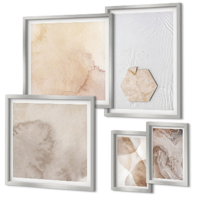 Set de 5 cuadros para salón Abstracción de la naturaleza por parte del diseñador
