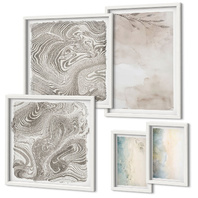 Conjunto de cuadros decorativos Delicadas pinturas de acuarela