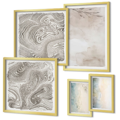 Conjunto de cuadros decorativos Delicadas pinturas de acuarela