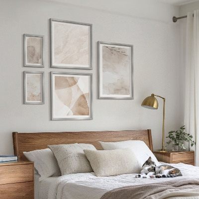 Set de 5 cuadros para salón Pinturas de acuarela con texturas bohemias