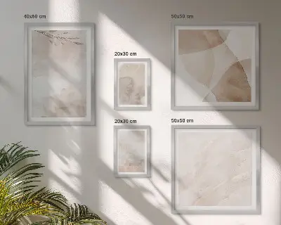 Set de 5 cuadros para salón con diseños de pinturas de acuarela y texturas bohemias