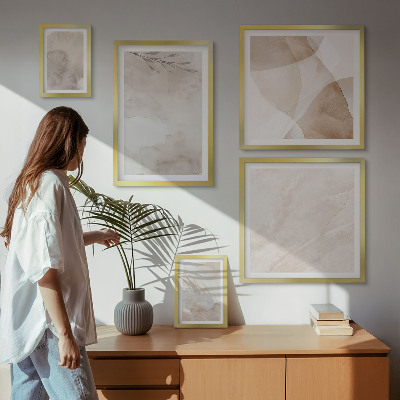 Set de 5 cuadros para salón Pinturas de acuarela con texturas bohemias