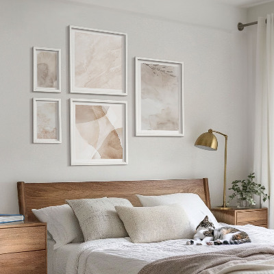 Set de 5 cuadros para salón Pinturas de acuarela con texturas bohemias