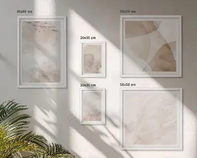 Set de 5 cuadros para salón con diseños de pinturas de acuarela y texturas bohemias